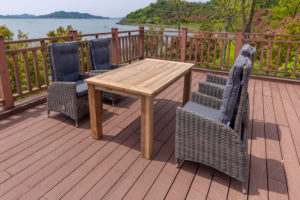 Esstischgruppe aus Polyrattan/Teak Esstischgarnitur OUTFLEXX