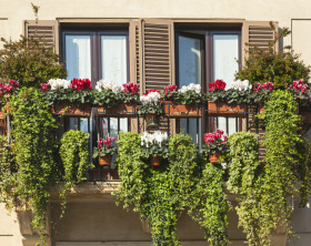 Schön gestalteter Balkon