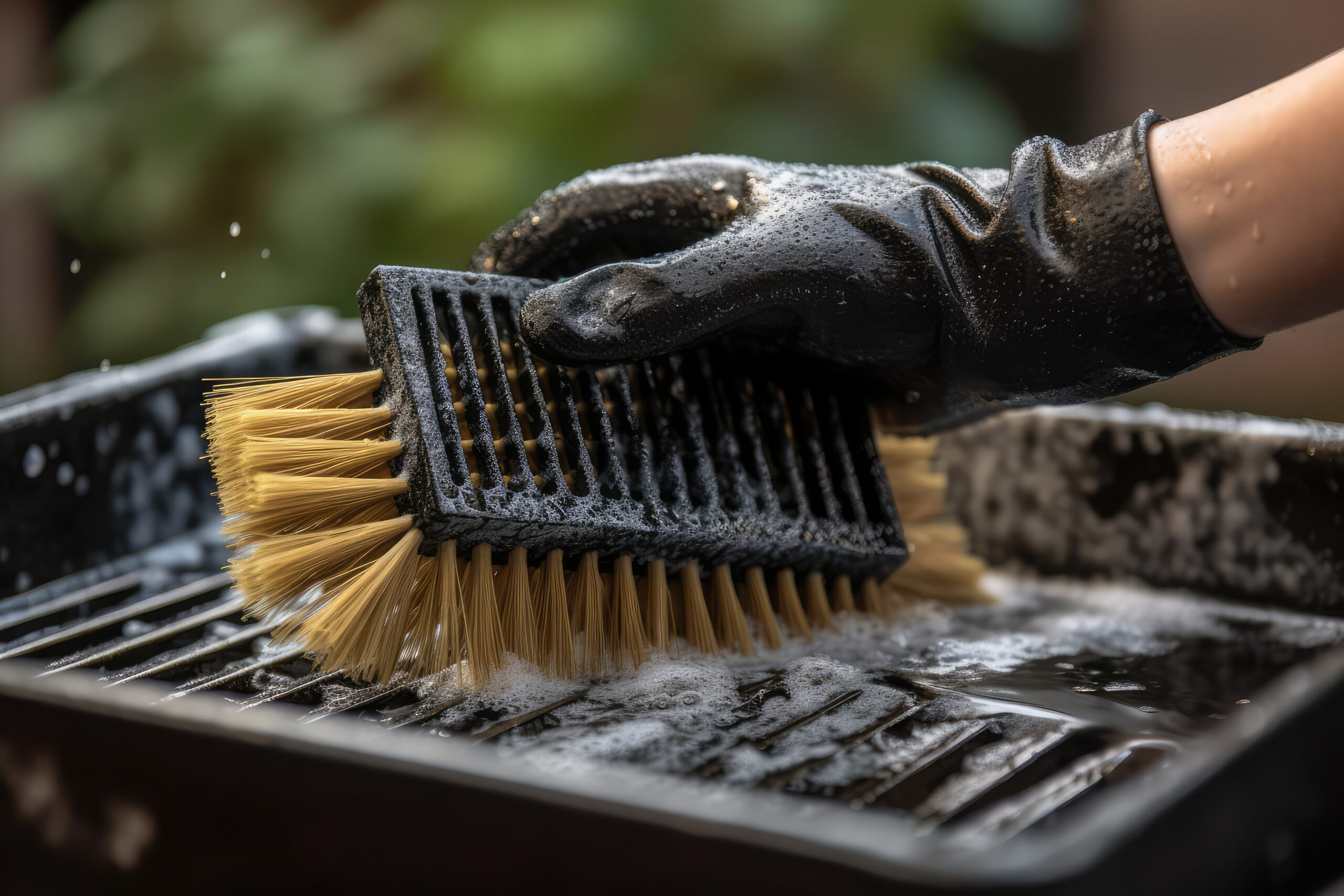 Hand Washing Grill With Brush